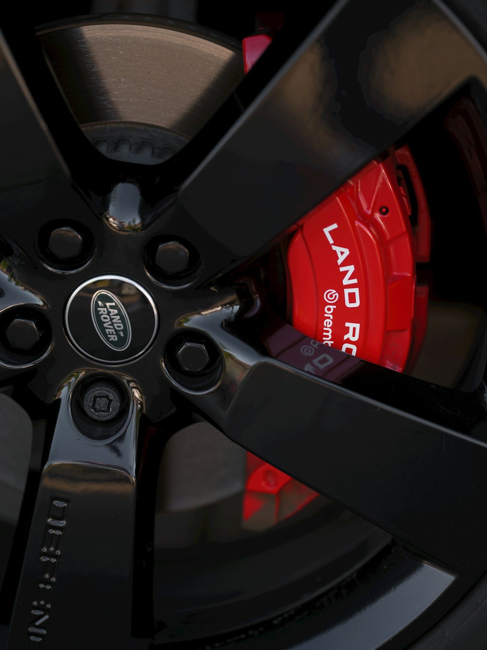 Red powder coated brake caliper