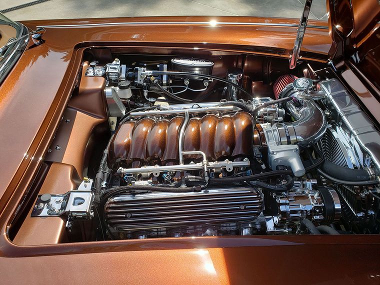 Copper Corvette Engine Bay